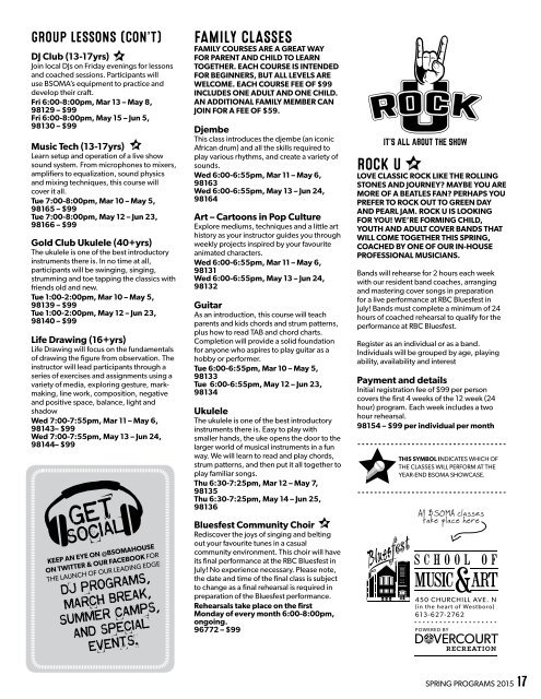 Dovercourt Spring 2015 program guide