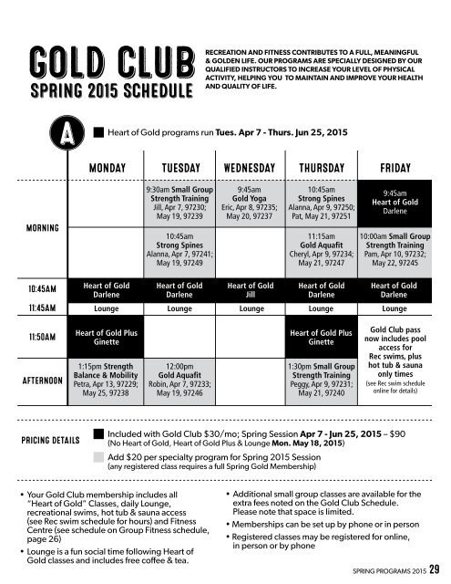 Dovercourt Spring 2015 program guide