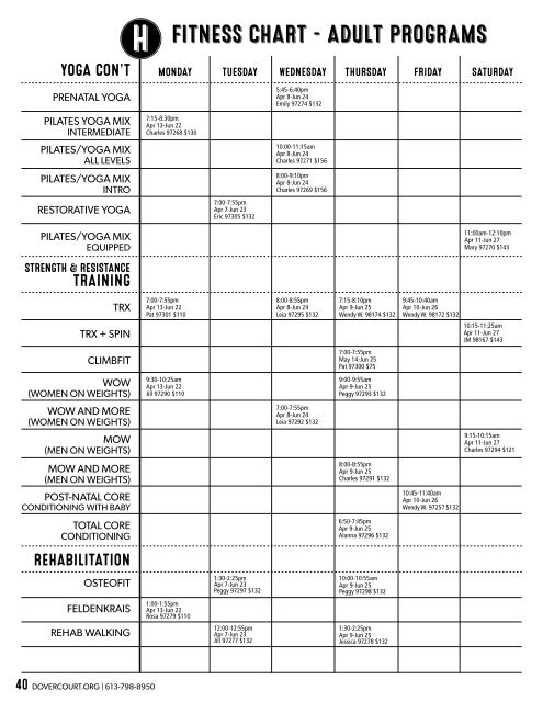 Dovercourt Spring 2015 program guide