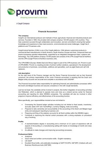 Financial Accountant - Provimi