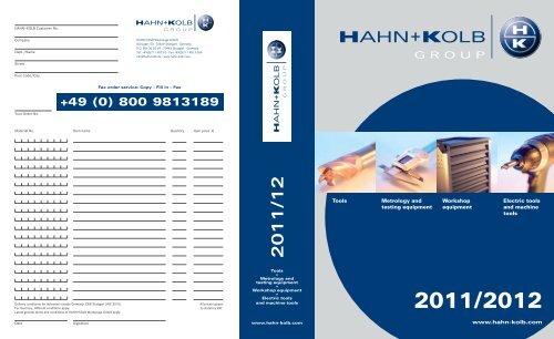 HAHN+KOLB-Toolcatalogue 2011/12 â Cover ... - EN / Hahn+Kolb