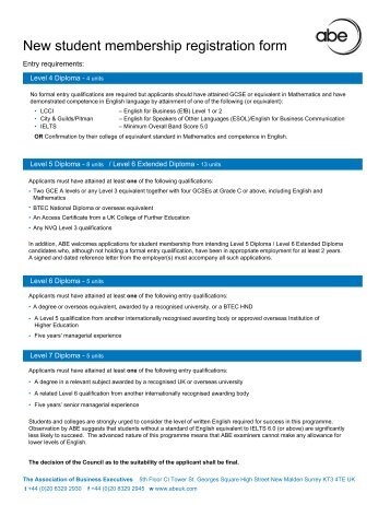 New student membership registration form - Association of Business ...