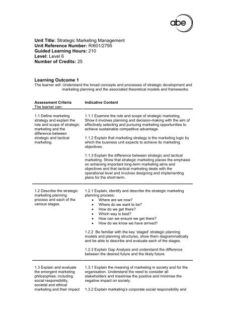 Strategic Marketing Management Association Of Business Executives