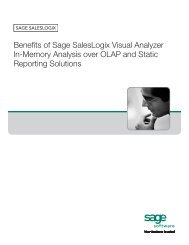 Benefits of Sage SalesLogix Visual Analyzer In ... - Castle CRM