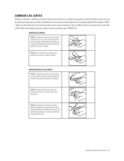 manual de instrucciones thump pro - Oakley