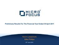 Revenue - Investor Relations - Micro Focus