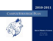 Campus Strategic Plan - Krum, Texas Independent School District