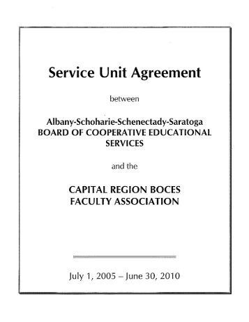Service Unit Contract - Capital Region BOCES
