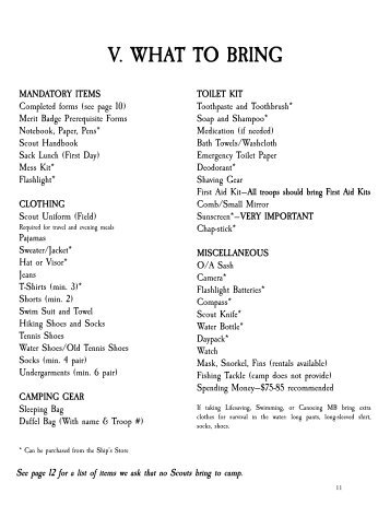 packing list - AzScout.Org