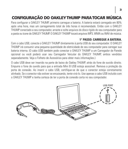 configuraÃƒÂ§ÃƒÂ£o do oakley thump para tocar mÃƒÂºsica