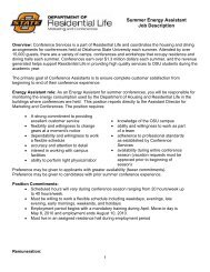 Summer Energy Assistant Job Description - OSU Residential Life
