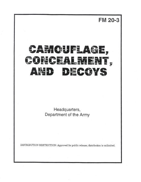 Fm 3 Camouflage Concealment And Decoys Fm 3 Camouflage Concealment And Decoys