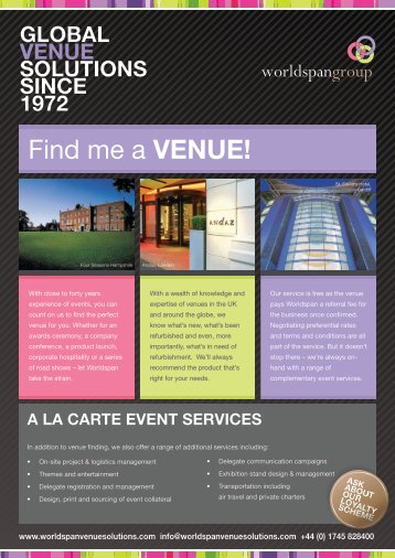 Venue Finding Services Overview - Worldspan Group