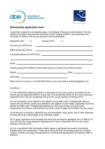 Download a scholarship application form.