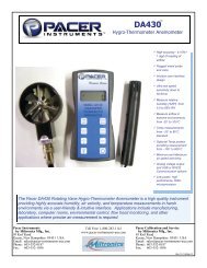 Hygro-Thermometer Anemometer - Pacer Instruments