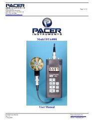 Model DA40H User Manual - Pacer Instruments