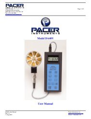 Model DA40V User Manual - Pacer Instruments