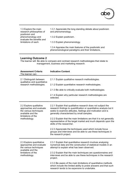 Unit Title: Research Methods and their Application to Marketing