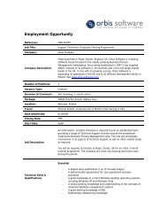 Download detailed job description (PDF) - Orbis Software Ltd