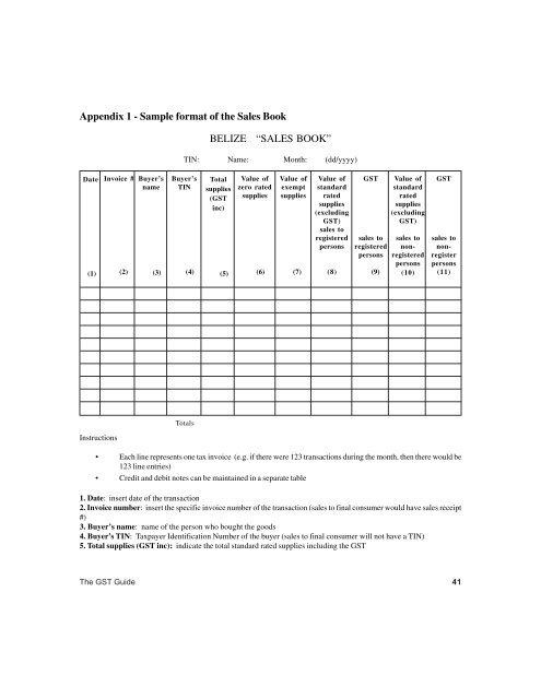 the gst guide.pmd - The Belize Department of General Sales Tax