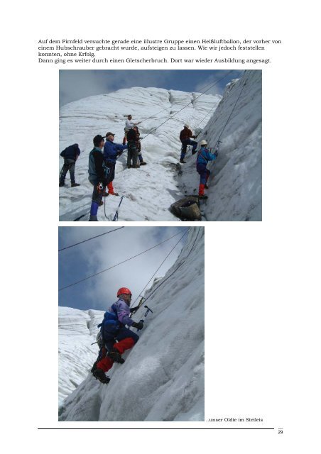 Bergtour 2001 Gletscherkurs - Alpinschule OASE-Alpin