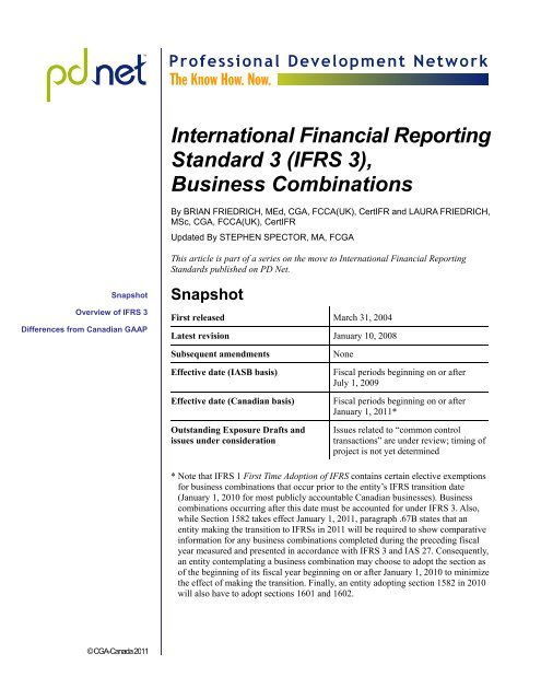IFRS 3, Business Combinations - PD Net