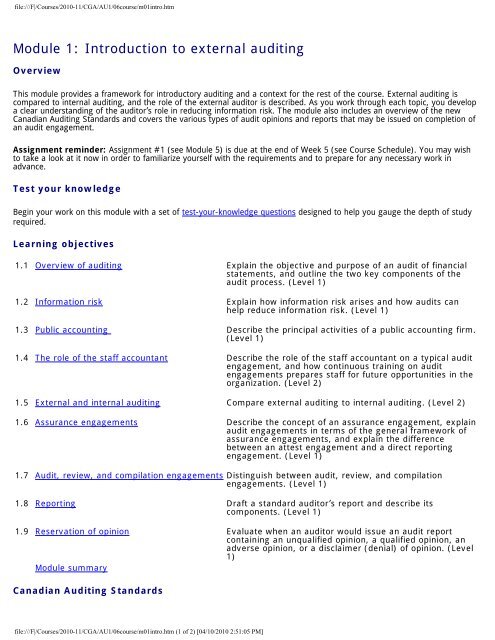 Module 1 Introduction To External Auditing Pd Net
