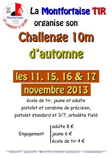Challenge 10m d'automne - Tir Sportif Cholet
