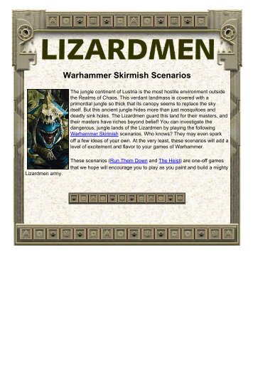 Warhammer Skirmish Scenarios