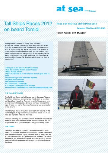 Tall Ships Races 2012  - Race 3 La Coruna - At Sea Sail Training