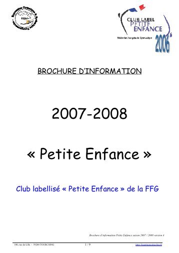 Petite Enfance BROCHURE 2007 2008 version 4 - EGER-T - Free