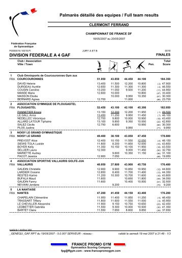 GAF DFA 4 - Ecole Gymnique de Jassans