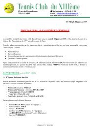 PROCES-VERBAL de L'ASSEMBLEE GENERALE - Tennis Club du ...