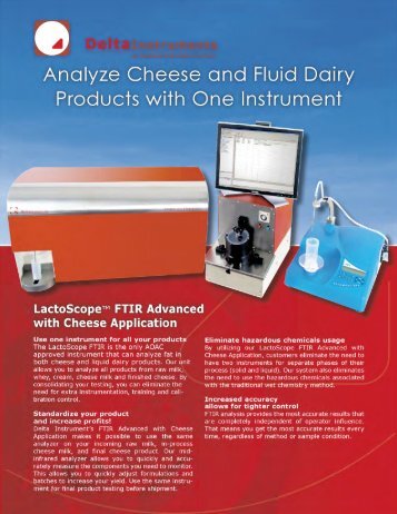 LactoScope FTIR Advanced with Cheese Application datasheet