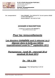 dossier d'inscription - AJS La Garde