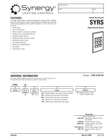 Syrs - Synergy Lighting Controls