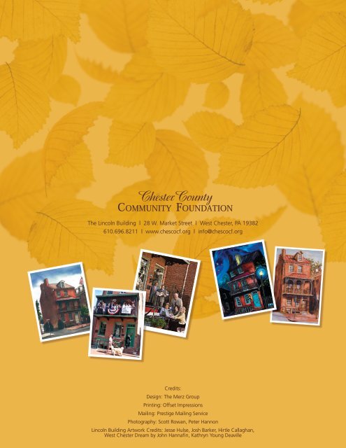 2012 ANNUAL REPORT - Chester County Community Foundation