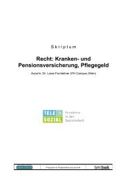 Recht: Kranken- und Pensionsversicherung, Pflegegeld - Telesozial