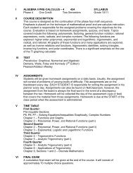 434 Algebra II Pre-Calc Phase 4 Syllabus - Salesianum School