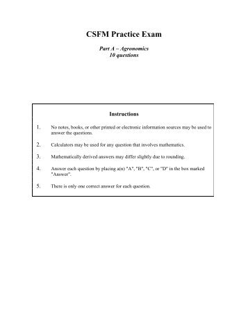 CSFM Practice Exam - STMA