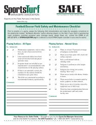Football/Soccer Field Safety and Maintenance Checklist - STMA