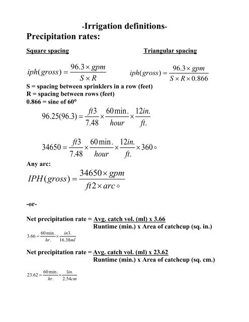 Irrigation Formula Handout - STMA