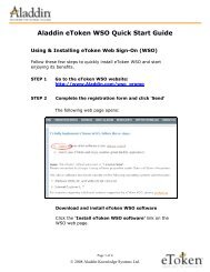 Aladdin eToken WSO Quick Start Guide - SafeNet