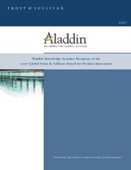 Aladdin Knowledge Systems RIAF-70:Market Insight ... - SafeNet