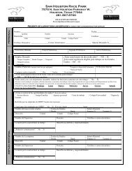 EMPLOYMENT APPLICATION - Sam Houston Race Park