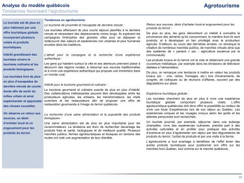 Diagnostic â Agrotourisme - Tourisme QuÃ©bec