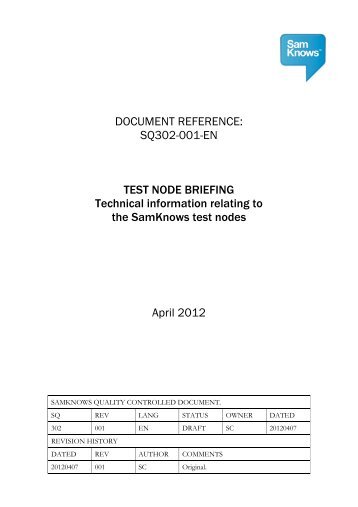 Test Node Briefing Note - SamKnows