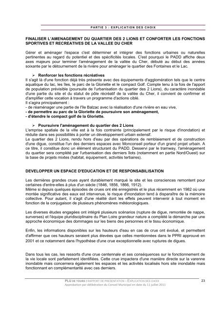 RP explication des choix - Accueil - Tours