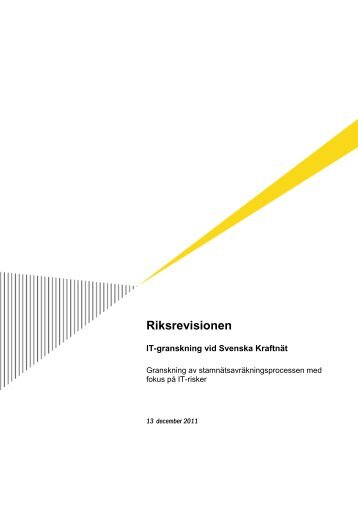 Intern kontroll AffÃ¤rsverket svenska kraftnÃ¤t - Riksrevisionen