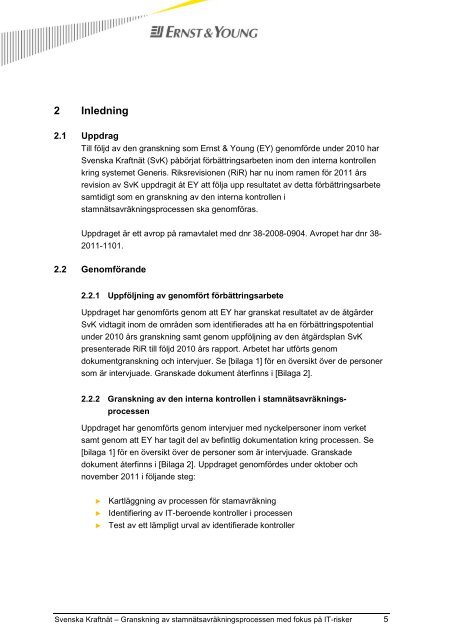 Intern kontroll AffÃ¤rsverket svenska kraftnÃ¤t - Riksrevisionen